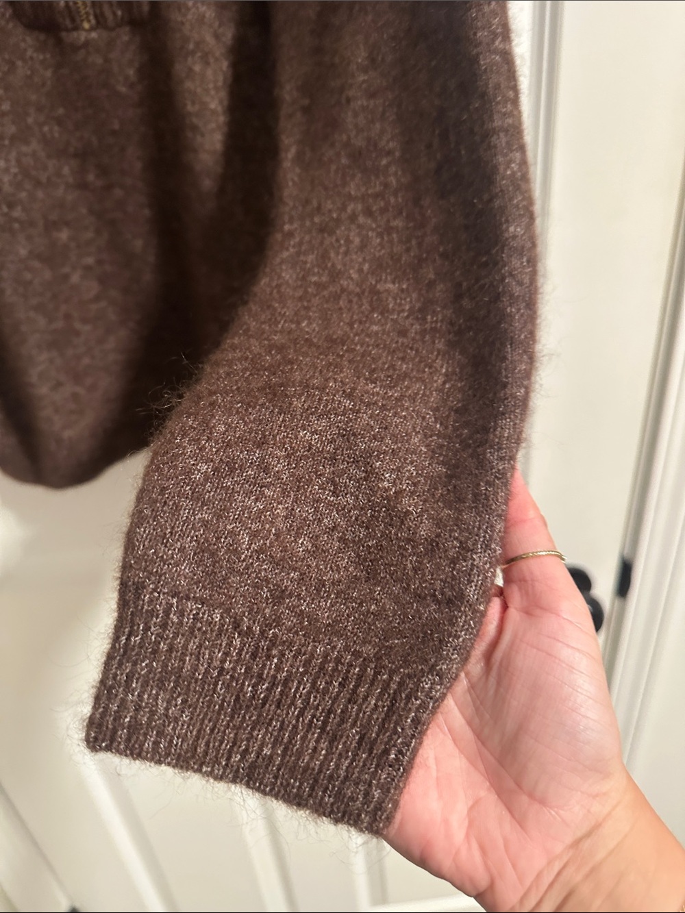 NWOT Sézane Tobias Half Zip Sweater in Dark Chocolate size M - Picture 9 of 13